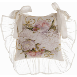 Copri Cuscino Sedia Shabby Chic Volant Floreale Elegante - Blanc Mariclò características