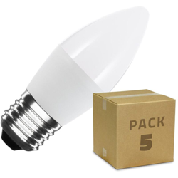Pack 5 Lampadine LED E27 C37 5W Bianco Caldo 2800K - 3200K en oferta