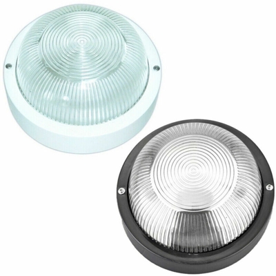 APPLIQUE DA ESTERNO LAMPADA DA PARETE SOFFITTO MURO IP44 Ø 19CM E27-Nero