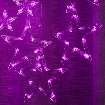 Drillpro - 138Pcs LED Star Light House Style Fairy String Wedding Lampada colorata per decorazioni per feste (rosa, spina europea)