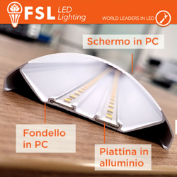 FSL - plafoniera led lineare 18watt 120° 220-240 volt 60 cm A+ CE IP20 bianco caldo no lif fl18518w30k60 en oferta