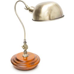 Relaxdays - Lampada da Tavola in Design Steampunk Legno e Ferro, Colore Ottone, 19 x 34 x 43 cm precio