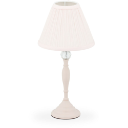 Relaxdays - Lampada da Tavolo, con Cristallo, Paralume in Stoffa, E14, Luce per Salotto, Comodino, 42 x 21 cm, Rosa características