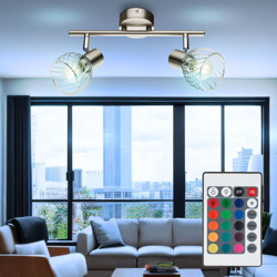 Etc-shop - Lampada da soffitto gabbia sala da pranzo telecomando Spot dimmer faretti Set incl. RGB lampade a LED características