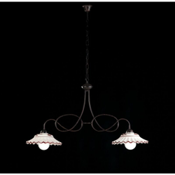 Lampadario in ferro battuto con paralume in ceramica italiano cm 100 precio