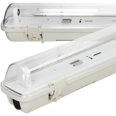 Ecd Germany - Plafoniera stagna portalampada parete anti umidità senza 2x tubi a LED 150 cm