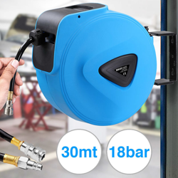 Avvolgitubo Aria Compressa con Tubo 30 Mt Attacco 1/4 Fissaggio a Parete Muro precio