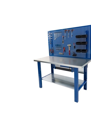 Tecnolam - Banco da lavoro Werkmeister 1500 1 Cassetto centrale -pannello portautensili linea profi piana in Legno