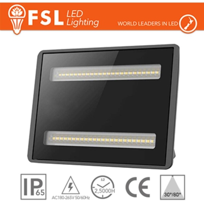 FSL - proiettore per esterni 220-240 volt 30 watt CE IP65 bianco naturale esterno nero no lif fl690p30w40k