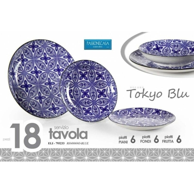Servizio da tavola piatti tokyo blu pz 18