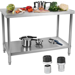 Royal Catering Tavolo Inox Banco Da Lavoro Regolabile 120 X 70 Cm 115 Kg en oferta