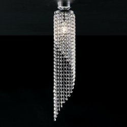 Plafoniera in ferro cromato 1 luce con strass ottagonali in cristallo precio