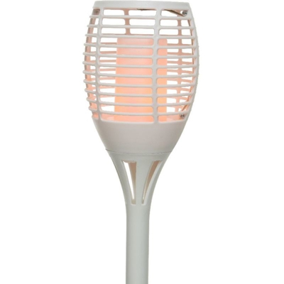 Peragashop - LAMPADA SOLARE TORCIA BIANCA CON FIAMMA D.12X62,5 CM BIANCO CALDO ACCESSORI GIARDINO ESTERNO