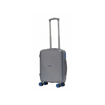 Trolley in ABS 55x40x20cm ruote, maniglie, chiusura TSA Ravizzoni Naresi silver blu