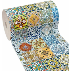 Tappeto Cucina Gomma Pvc Antimacchia Antiscivolo Piastrella Maiolica Moderno Piu Misure Bagno - 50x300 cm precio