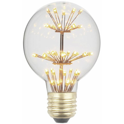 B&s - Lampadina led 3W luce calda attacco E27 sfera globo G95 stella luminosa BTL-012 en oferta