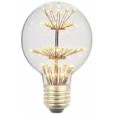 B&s - Lampadina led 3W luce calda attacco E27 sfera globo G95 stella luminosa BTL-012