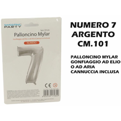 Bighouse It - PALLONCINO MYLAR CM.101 NUMERO 7 ARGENTO precio