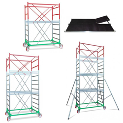 Ponteggio Mobile Professionale Trabattello per Edilizia Acciaio Zincato Ruote - Altezza Lavoro: 830 precio