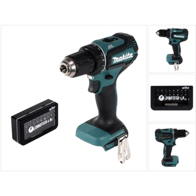 Makita DDF 485 Z Trapano avvitatore a batteria 18V / 50 Nm + Set 31 punte Wiha in Bitbox - senza batteria, senza caricatore