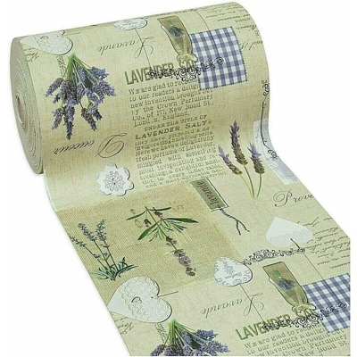 Tappeto Cucina Gomma Antimacchia Antiscivolo Lavanda Shabby Chic Moderno Varie Misure Bagno - 50x140 cm