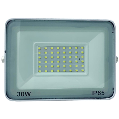 B&s - Faro led smd faretto slim esterno 30w luce fredda ultra slim bianco BN
