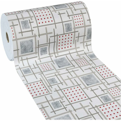 Tappeto Cucina Gomma Antimacchia Antiscivolo A Pois Rossi Moderno Varie Misure Bagno - 50x190 cm en oferta