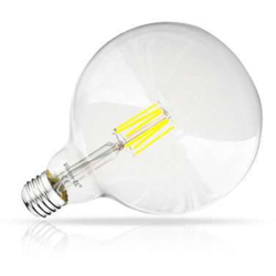 Vision-el - Lampadina a led 8W (70W) FILAMENT E27 Clear globe D125 | Température de Couleur: 6000K bianco freddo en oferta