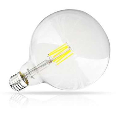 Vision-el - Lampadina a led 8W (70W) FILAMENT E27 Clear globe D125 | Température de Couleur: 6000K bianco freddo