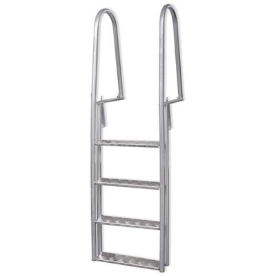 Scala A 4 Gradini Per Piscina / banchina In Alluminio 170 Cm