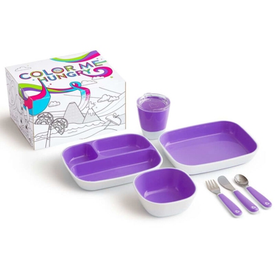 Munchkin Set da Tavola 7 pz Color Me Hungry Viola - Viola