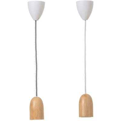 Portalampada Lampadario Sospensione Vintage Cavo Tessuto Porta Lampada Legno E27