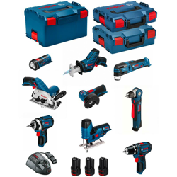BOSCH Kit 12V BMK9-28BD3 (GSR 12V-15+GDR 12V-105+GKS 12V-26+GWS 12V-76+GST 12V-70+GOP 12V-28+GSA 12V-14+GWB 12V-10+GLI 12V-80) características
