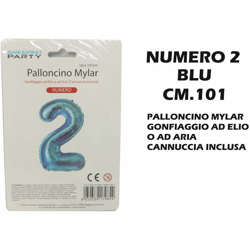 Bighouse It - PALLONCINO MYLAR CM.101 NUMERO 2 BLU precio