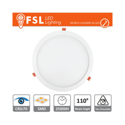 FSL - mini pannel faretto led da incasso 110° 220-240 volt 9 watt A+ CE IP20 bianco freddo no tondo lif flsp1106ro9w65 en oferta
