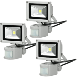 ECD Germany 3 x 10W Faretto Proiettore LED AC 220-240V 2585 Luce Bianco Caldo 2800K Luce Faro da Esterno IP65 Impermeabile en oferta