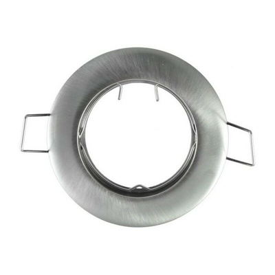Vision-el - Supporto per spot a led fisso tondo D78 finitura argento spazzolato