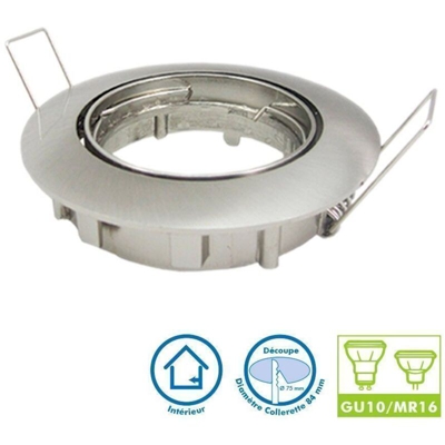 Eclairage Design - Supporto faretto orientabile a LED Acciaio spazzolato D82