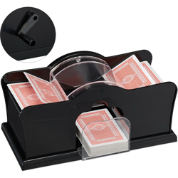 Mescolatore Manuale, 2 Mazzi, con Manovella, Sistema a Mano per Carte da Gioco fino a 91 mm, Plastica, Nero - Relaxdays características