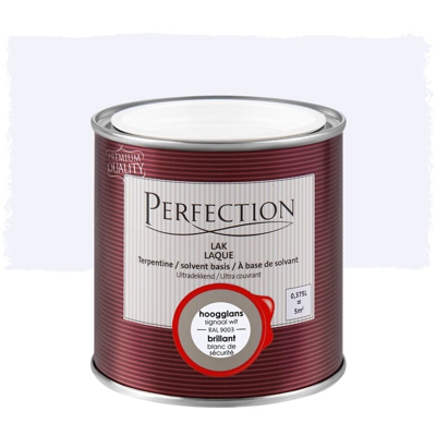 Perfection lacca a base solvente - Gloss - RAL 9003 Bianco Sicurezza - 375ml - 5m - Ultra Covering - RAL 9003