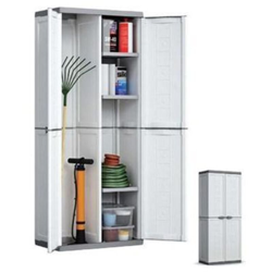 Armadio Portascope in Resina da Esterno 3 Ripiani Bianco 68x39x166 h Cm Keter Jolly precio