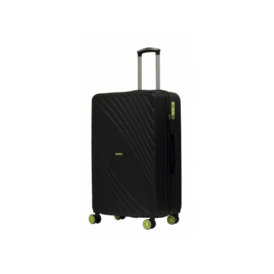 Trolley in ABS 77x49x30cm ruote, maniglie, chiusura TSA Ravizzoni Naresi nero giallo