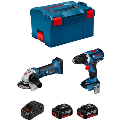 BOSCH Kit GSR 18V-60 C + GWS 18-125 V-LI (2 x 3,0Ah + GAL1880CV + L-Boxx 238)