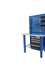 Banco da lavoro Werkmeister 1000 4 cassetti laterali pannello portautensili - piana in legno en oferta