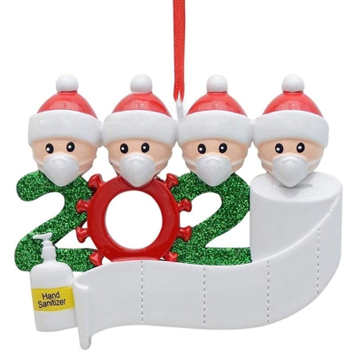 Happyshopping - Ciondolo albero di Natale con pupazzo di neve senza resina,bianco (quattro teste) - bianco (quattro teste)