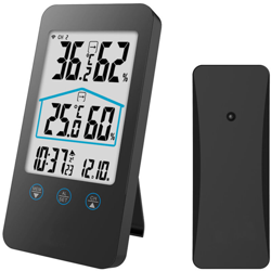 Happyshopping - Termometro di umidita per interni ed esterni con pulsante a sfioramento (senza batteria),nero - nero precio