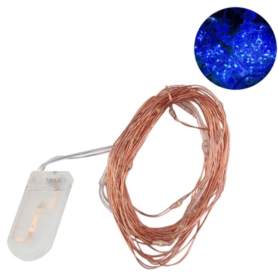 Happyshopping - BZ184 Corda luminosa decorativa natalizia stellata 6m 6led consegnato senza batteria,blu - blu