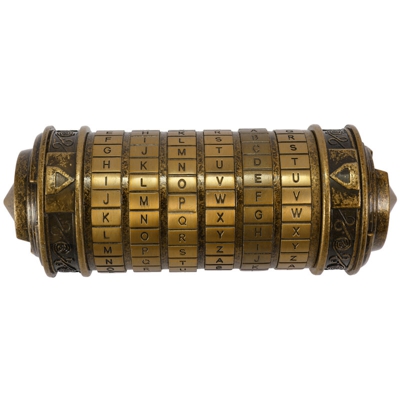 Cilindro per serratura a codice Da Vinci vintage in rame, regalo di San Valentino, bronzo