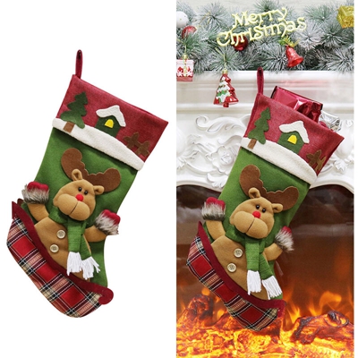 Happyshopping - Nuovi calzini natalizi Sacchetto regalo Decorazione ciondolo albero di Natale Sacchetto regalo natalizio