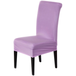 Happyshopping - Fodera per sedia da pranzo con schienale alto Schienale in tessuto monopezzo elastico semplice in tinta unita,stile 14 viola chiaro precio